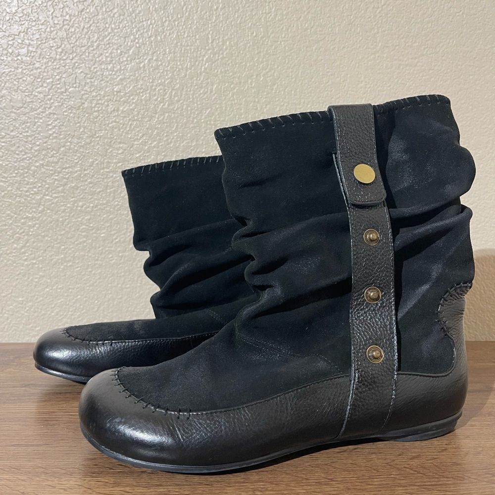 Miz Mooz Black Slouch Ankle Boots